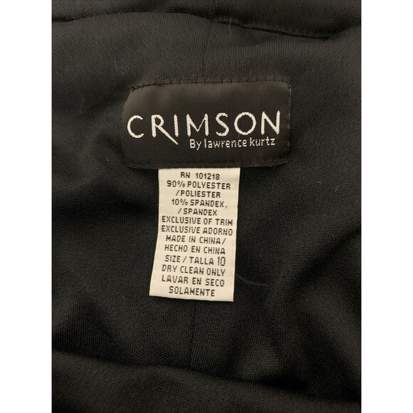 Crimson by Lawrence Kurtz Evening Dress Women's Size 10 Black Velour Beaded - Picture 7 of 10